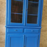 Old sideboard, blue wooden dresser 1960