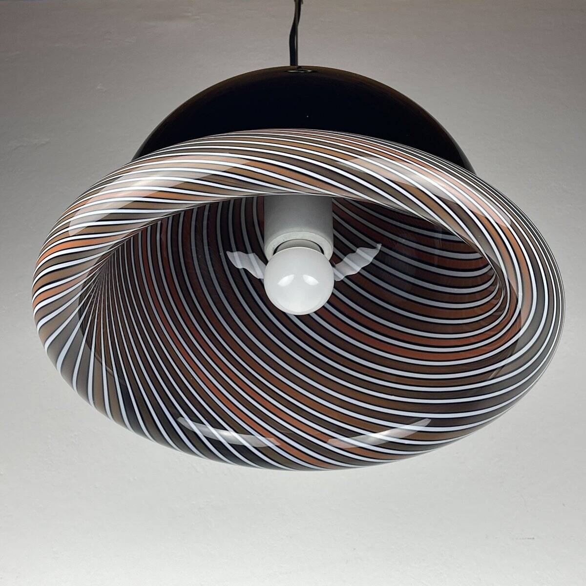 Vintage Italian black Murano pendant light, 1960s.