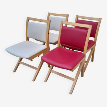 4 chaises design pieds équerres