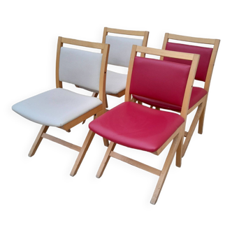 4 designer chairs with square legs