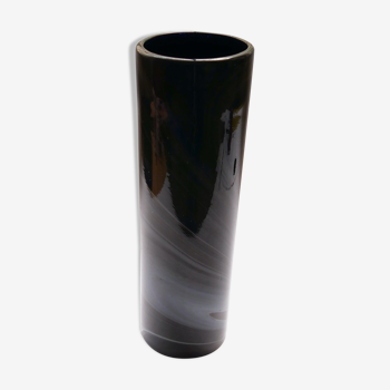 Agate glass cylinder vase, Maure Vieil 1970