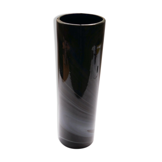 Vase cylindre en verre Agate, Maure Vieil 1970