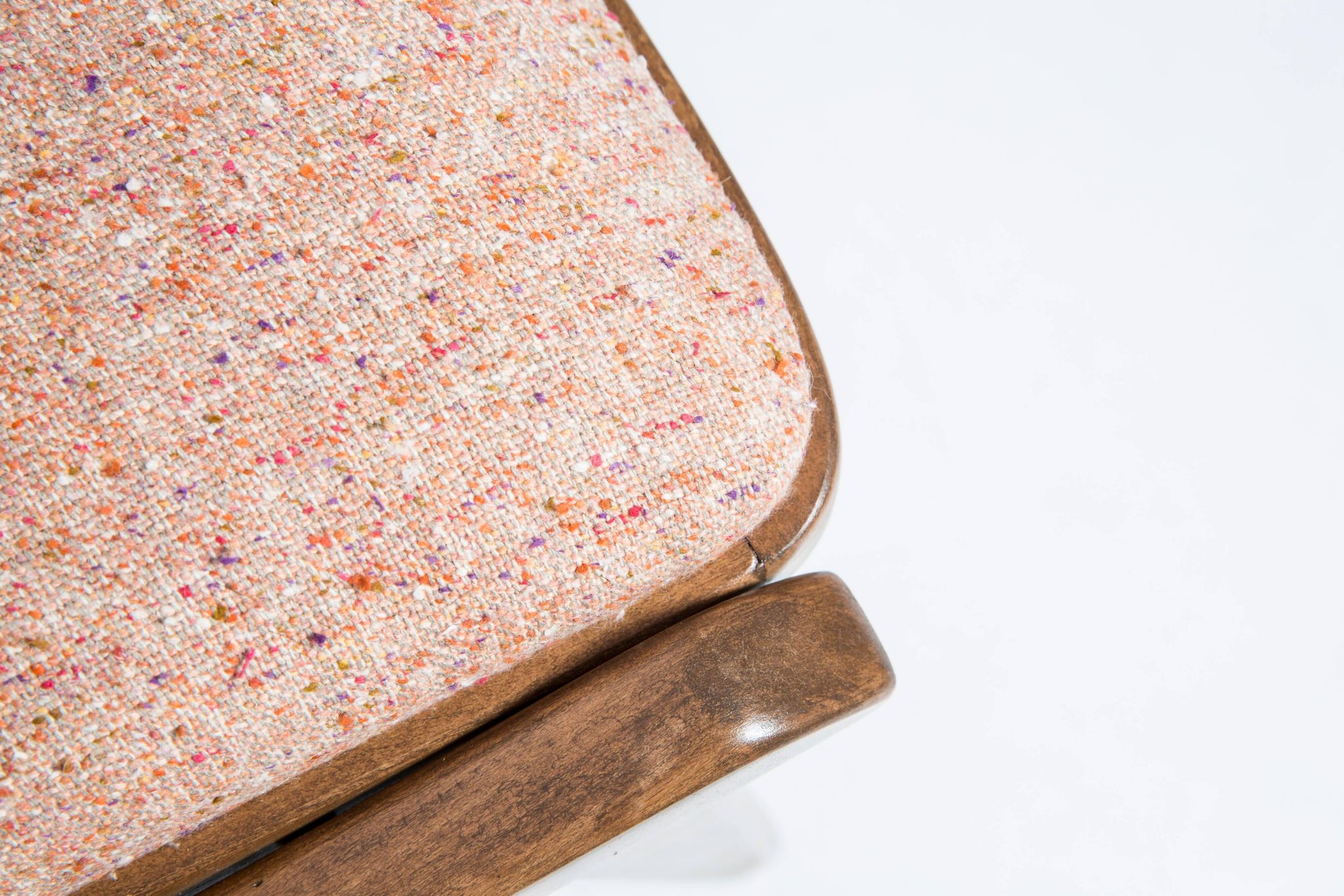 Bumerang Chair Mid-Century Modern, Orange Fish Wool, Poland, 1960s