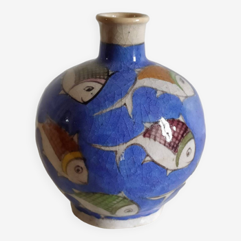 Persian/Qajar fish pottery bottle