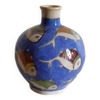 Persian/Qajar fish pottery bottle