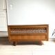 Wooden and rattan chest