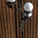 Footlight with opaque crystal globes.
