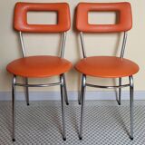 Set of vintage orange chairs