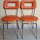 Set of vintage orange chairs