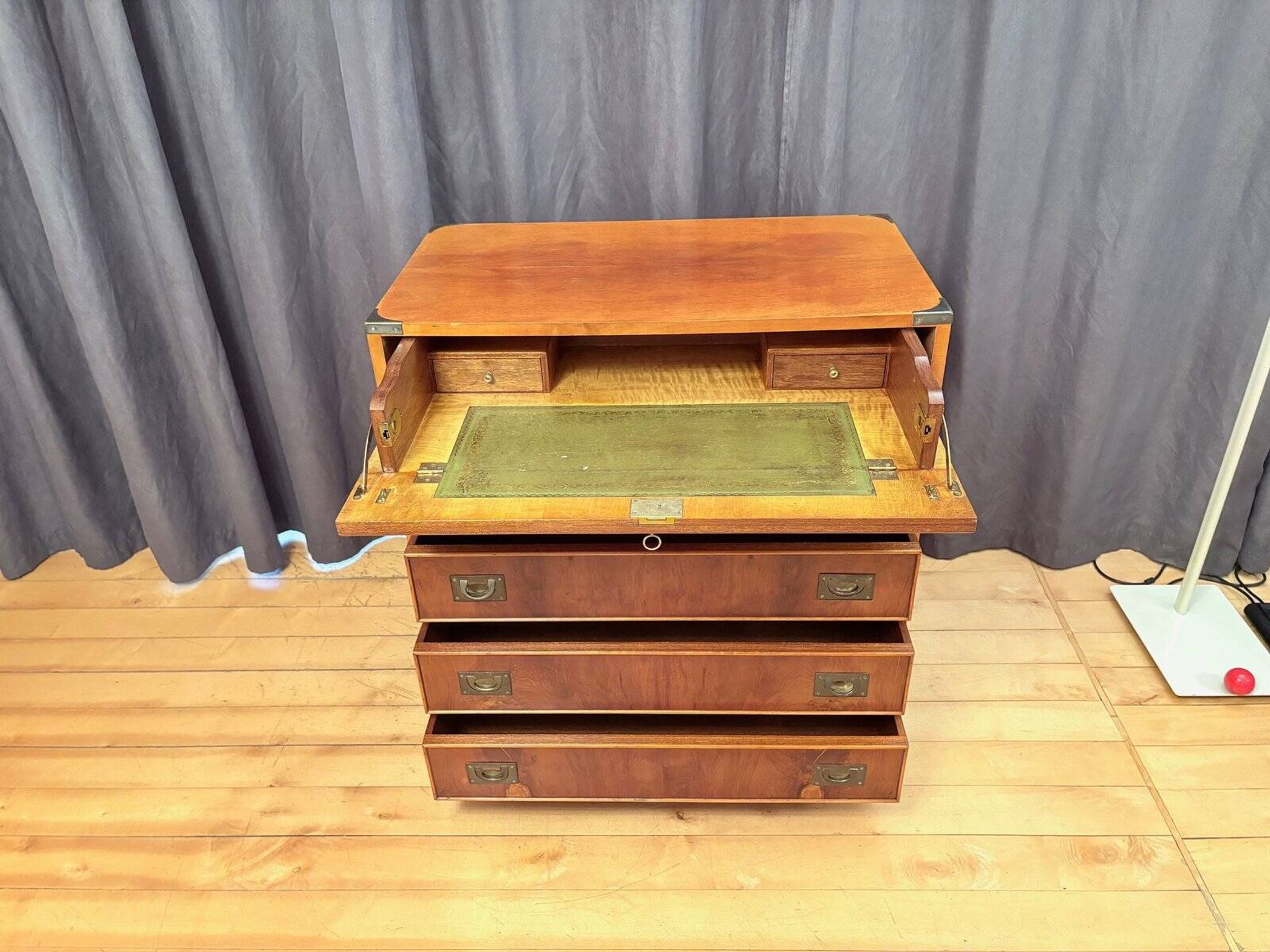 Campaign military chest of drawers and writing desk, Great Britain, 1950s