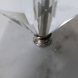Hand-cut crystal and white marble lamp 57 cm