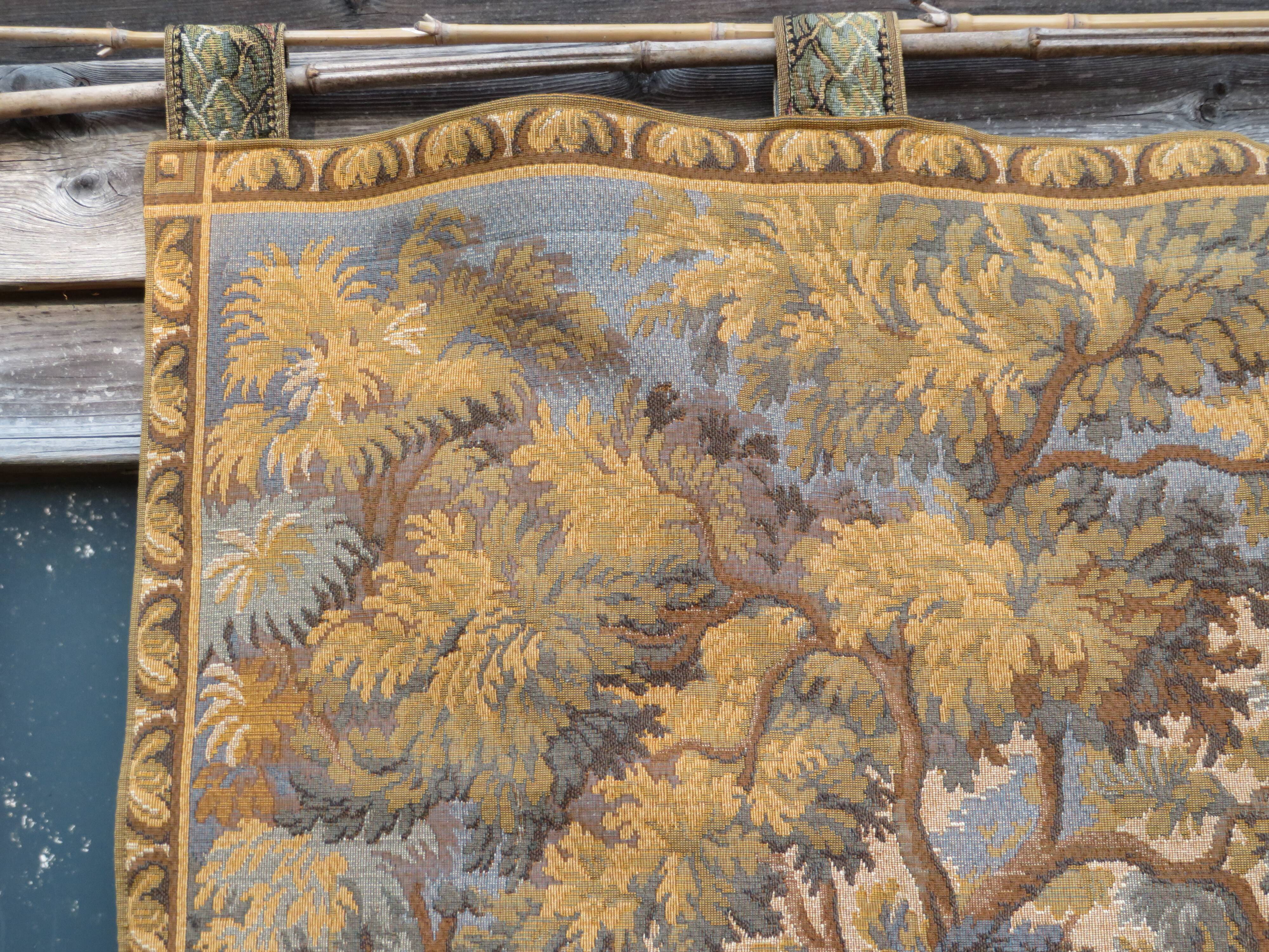 Tapisserie murale scène de chasse à courre