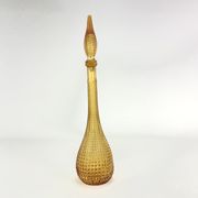 Bouteille ambrée, verre d'Empoli, Italie, Mid-century