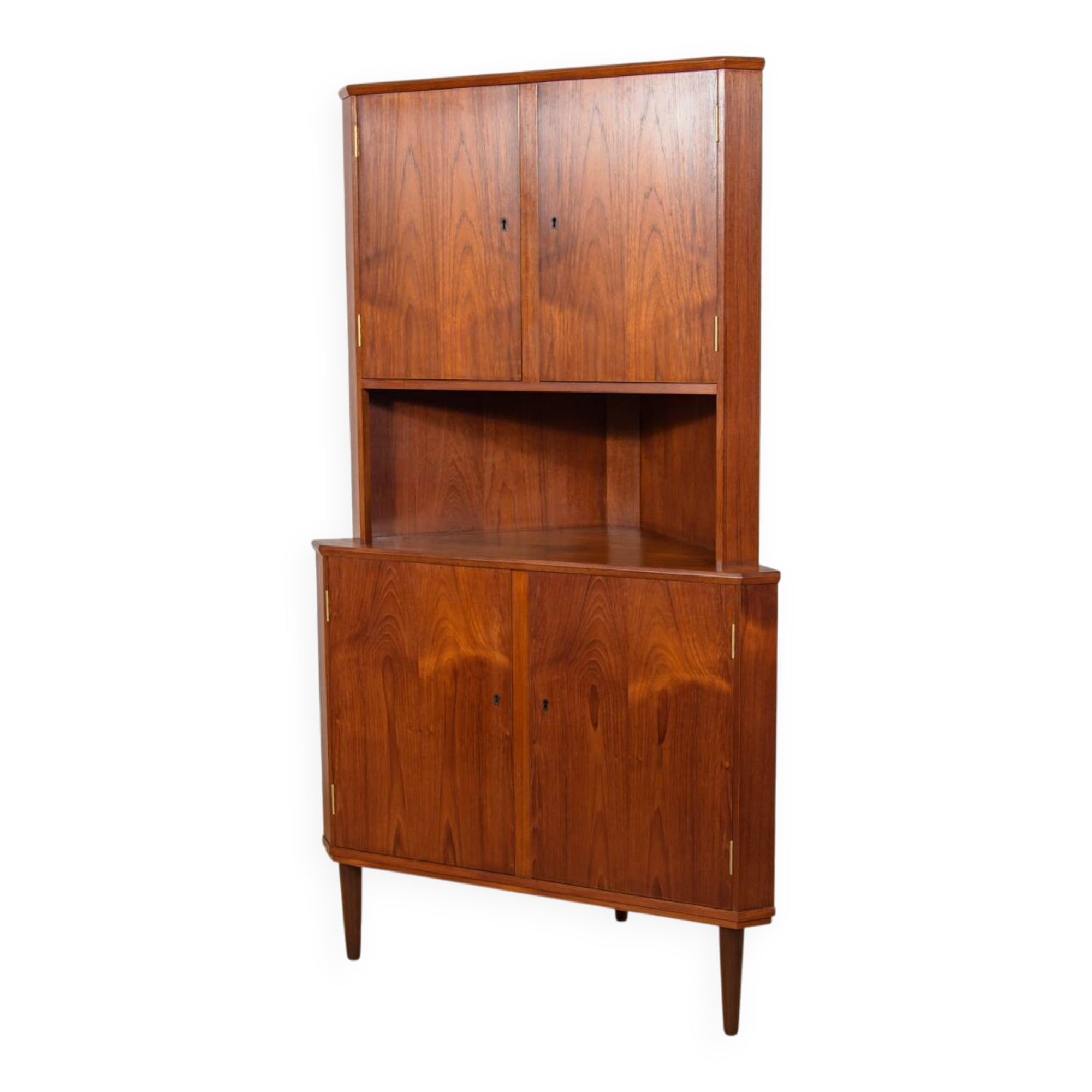 Mid-Century Corner Teak Cabinet, Denmark, 1960s