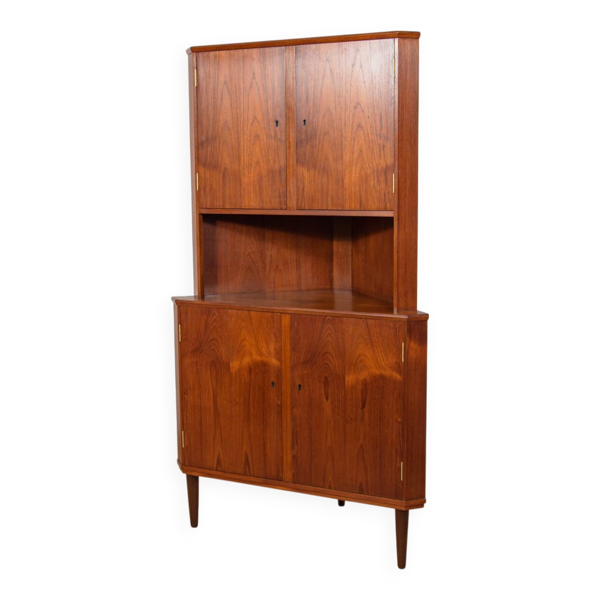 Cabinet d'angle en teck des années 1960, Danemark
