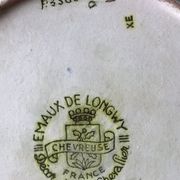 Plat à gâteau Longwy Chevreuse émaux MP Chevallier