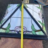 Abat-Jour Plafonnier Carré Type Tiffany – Vitraux Floraux style Art Nouveau