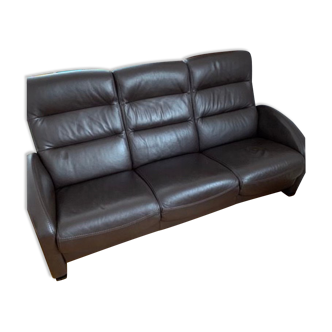 Leather sofa 3 places simmons