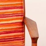 Pair of Danish armchairs in solid teak and fabric, Svend Aage Eriksen 1960.