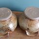 Soup bowls covered signed by Jean-Pierre Prud’homme in Puisaye stoneware.
