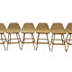 Suite of six vintage bar stools in rattan design Rohe 1960