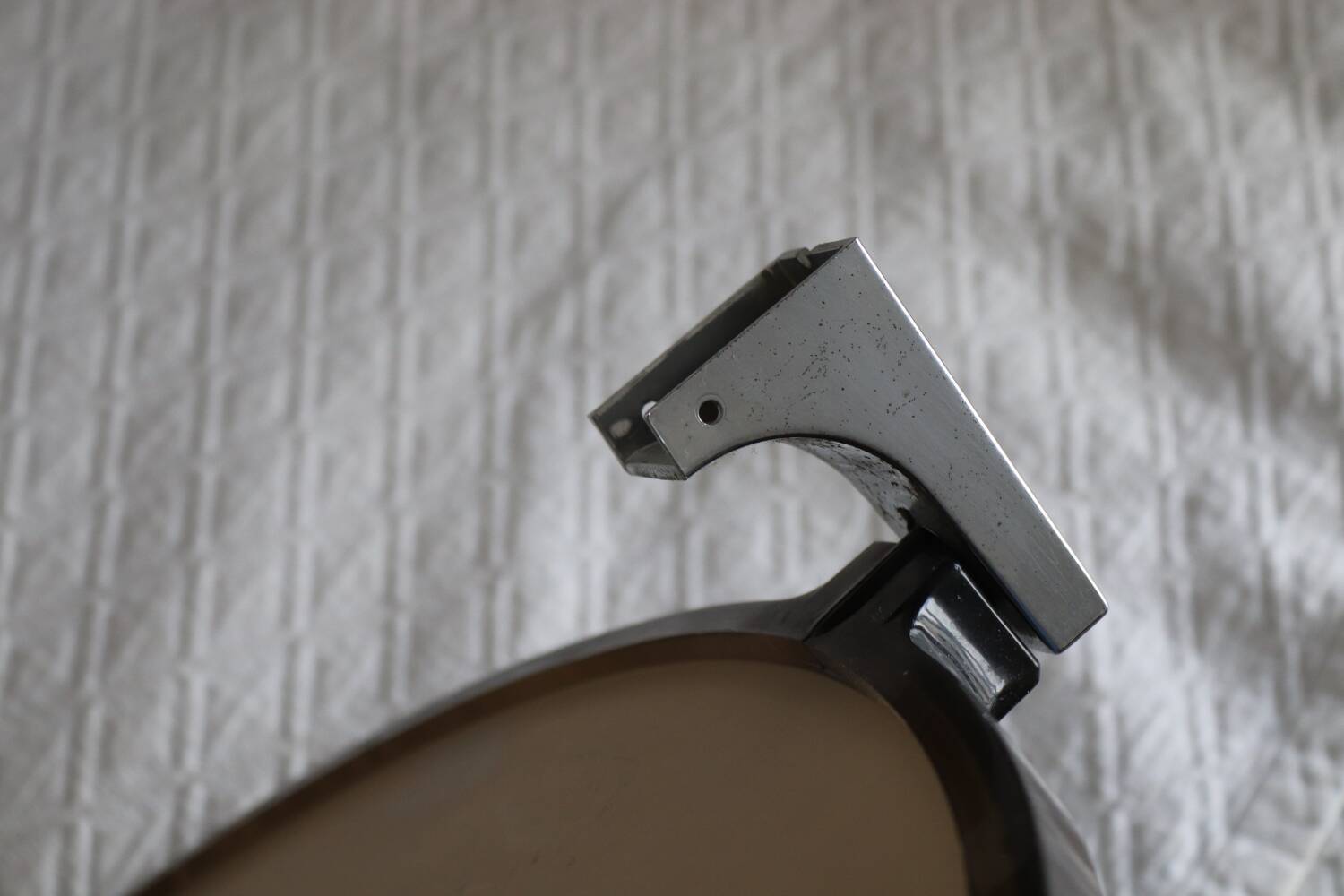 Vintage Smoked Plastic Round Wall Mirror