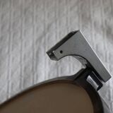Vintage Smoked Plastic Round Wall Mirror