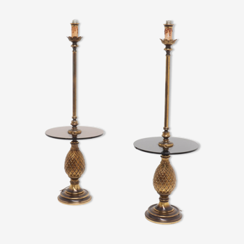 2 lampadaires d’appoint de style Hollywood de la fin du milieu du siècle par Loevsky & Loevsky pour Deknudt