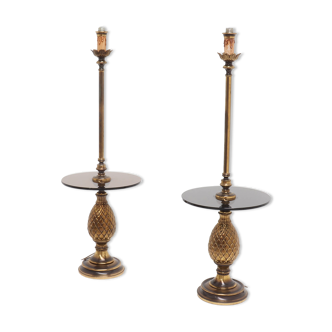 2 lampadaires d’appoint de style Hollywood de la fin du milieu du siècle par Loevsky & Loevsky pour Deknudt