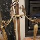 Fireplace tool set in gilded bronze