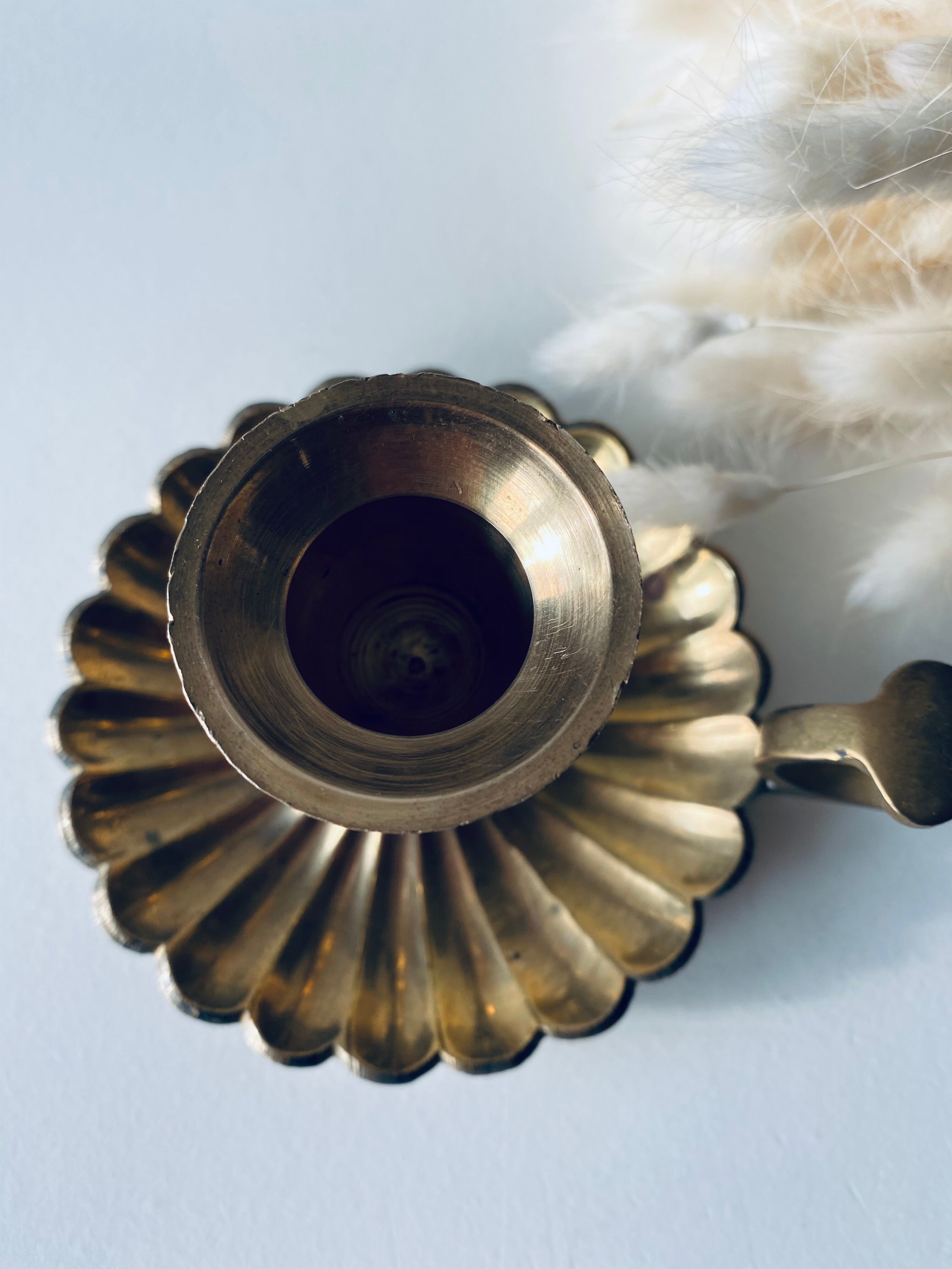 Old brass candlestick