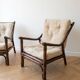 Pair of 1970s rattan armchairs