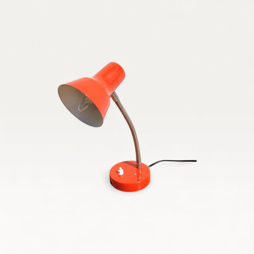 Revised 1970s orange vintage adjustable lamp