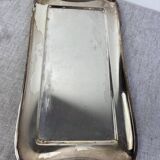 Silver-plated metal and glass hors d'oeuvre tray