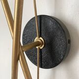 Pair of wall sconces from the 60s, gold metal and tulips.