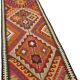 Turkish Handwoven Vintage Herki Kilim 90 cm x 383 cm