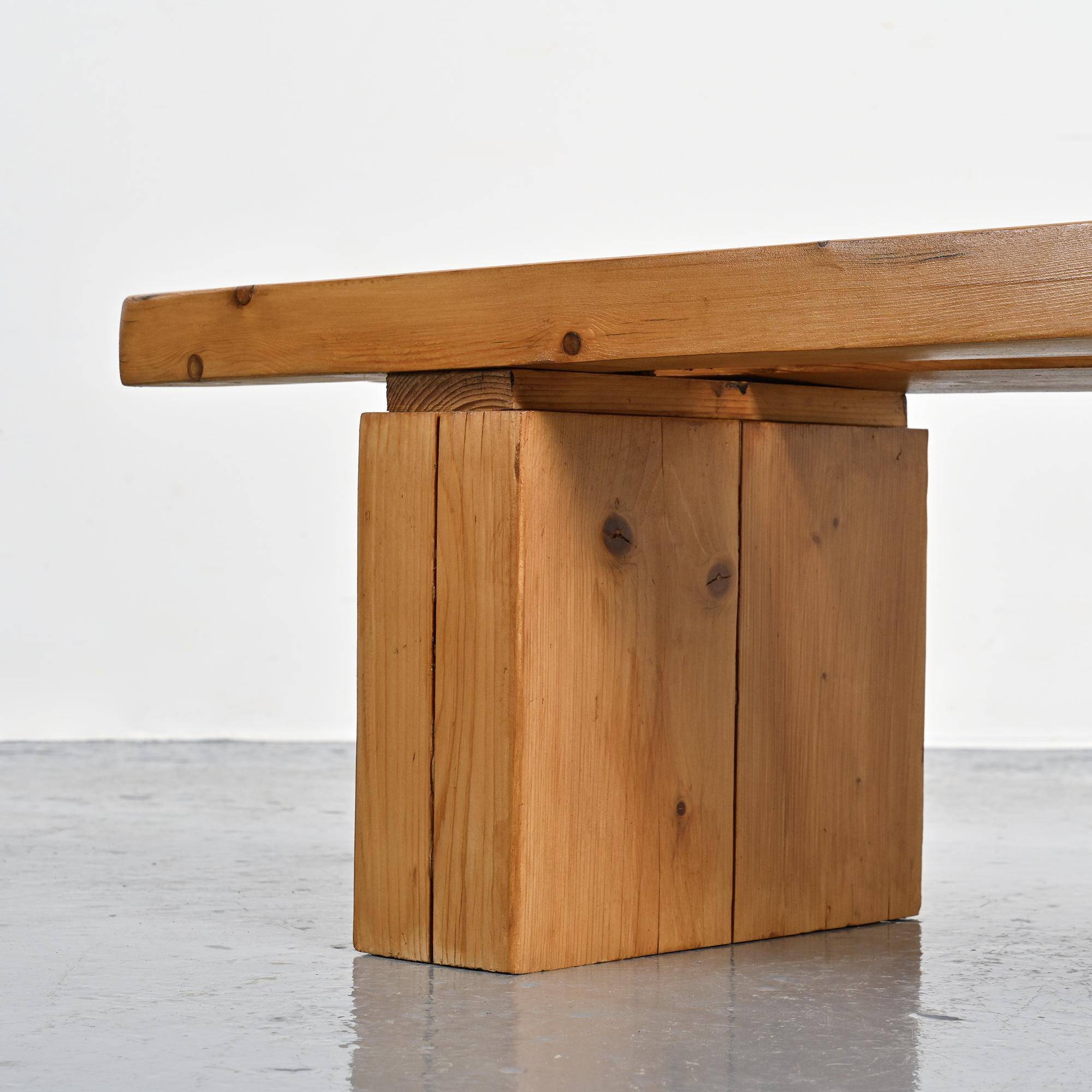 Pine bench from the La Rive residence, Arc 1600, France, circa 1970.