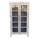 Armoire vitrée en bois ancien blanchi