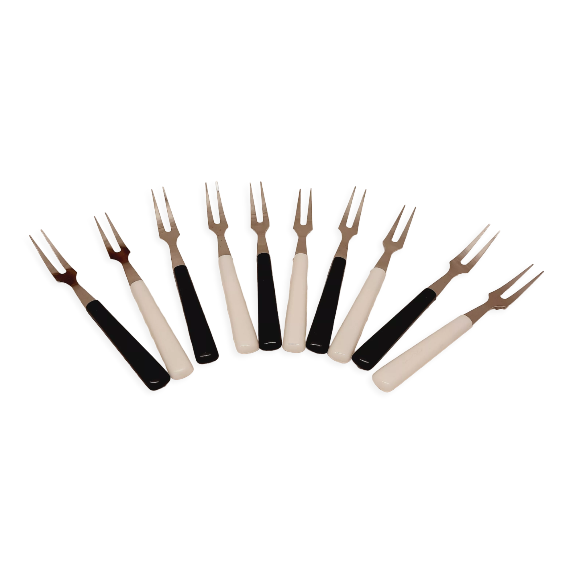Set 10 cocktail forks 60s