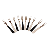 Set 10 cocktail forks 60s