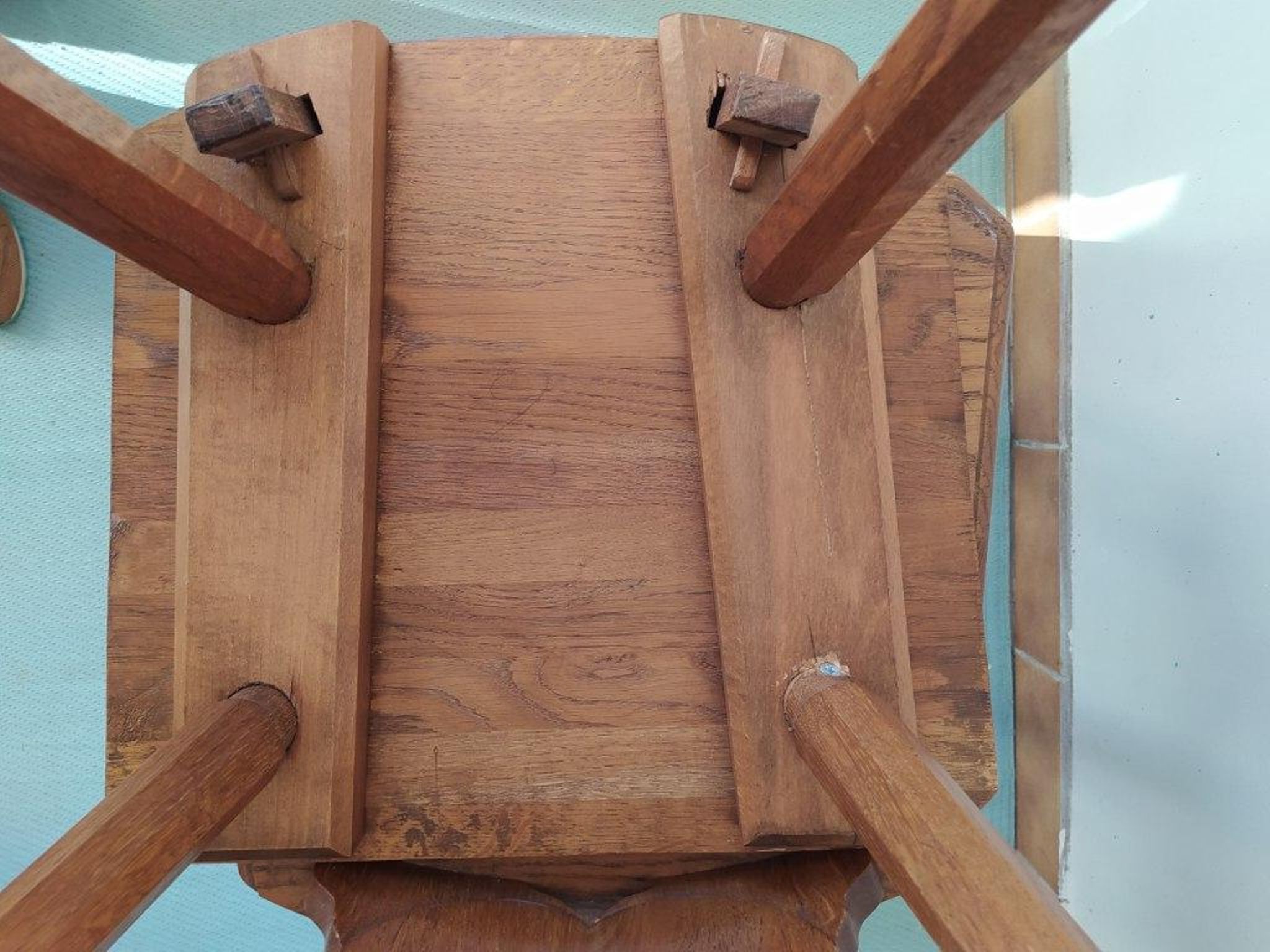 Pair of savoyard mountain chair carved wooden chalet