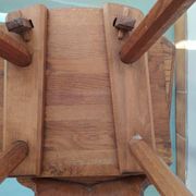 Pair of savoyard mountain chair carved wooden chalet