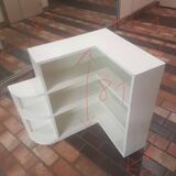 Étagère d'angle en bois blanc ancienne
