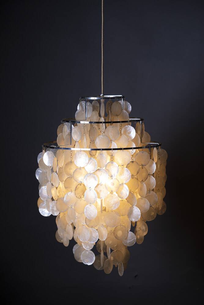 Verner Panton mother-of-pearl chandelier