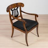 Pair of Biedermeier Armchairs, Germany, 19th Century, Walnut, French Polish