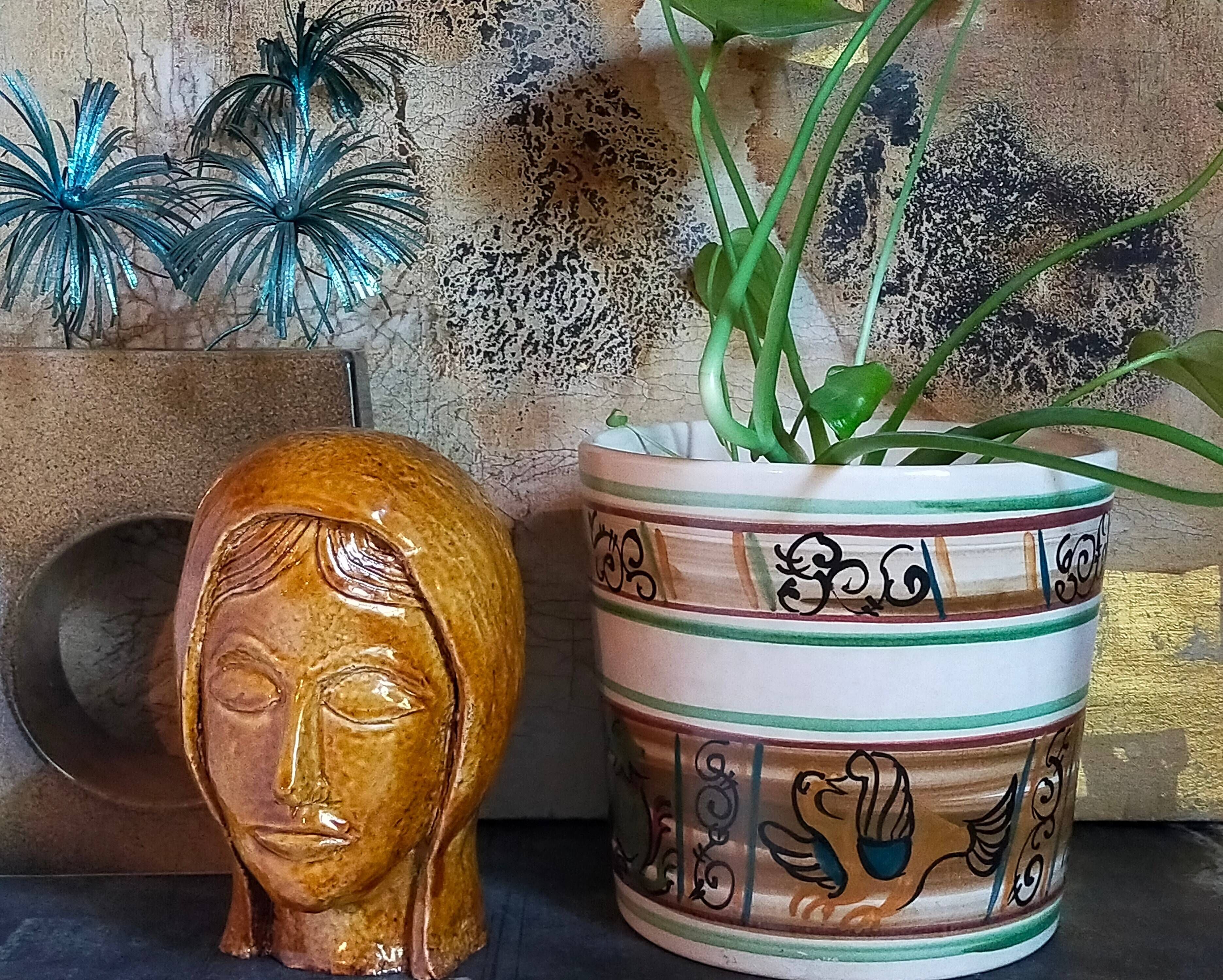 XXL ceramic planter from Saint-Pair-Sur-Mer from the NEUSTRICER earthenware factory, 1960s