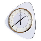 Pendulum, white formica clock, triangle shape, vintage, functional