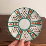 Old Pair of Ceramic Cups Vallauris by Auguste Fazio Pottery 1950 Geometric