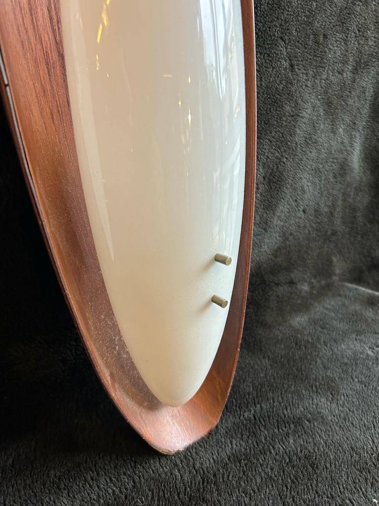 Pair Of Goffredo Reggiani Sconces Original Edition Italy 1960 - Teak And Perspex