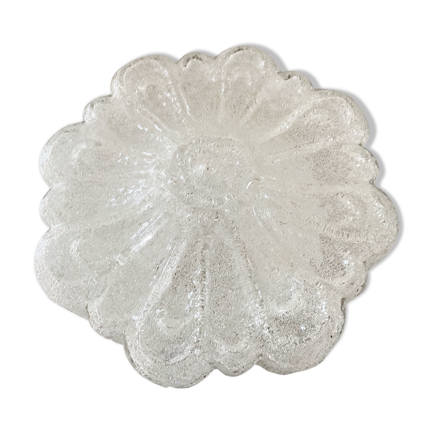 Molded glass wall lamp from the 70s
